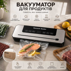 Кухонний вакууматор для збереження свіжості продуктів — Вакуумний пакувальник для м'яса та овочів Кухонний вакууматор для збереження свіжості продуктів — Вакуумний пакувальник для м'яса та овочів