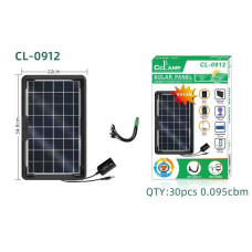 Сонячна зарядна панель CL-0912 12W 9V — Портативний сонячний зарядний пристрій Сонячна зарядна панель CL-0912 12W 9V — Портативний сонячний зарядний пристрій