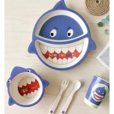 Набір дитячої еко-посуду «Акула» для щоденного використання MH-246-1 Набір дитячої еко-посуду «Акула» для щоденного використання MH-246-1