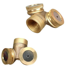 Форсунка подвійна латунна для обприскувача (внутрішня різьба 13 мм) Форсунка подвійна латунна для обприскувача (внутрішня різьба 13 мм)