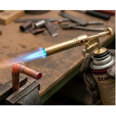 Газовий пальник латунний із п'єзопідпалом (1600 Вт, 1300°C) Газовий пальник латунний із п'єзопідпалом (1600 Вт, 1300°C)