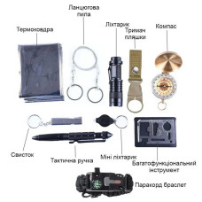 Похідний набір для виживання в лісі Emak ST-10 10 предметів — Для туризму, кемпінгу та полювання Похідний набір для виживання в лісі Emak ST-10 10 предметів — Для туризму, кемпінгу та полювання