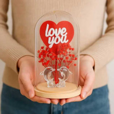 Серце, що світиться в колбі з написом «Love you» — Ніжний сувенір-нічник у подарунок дружині та дівчині Серце, що світиться в колбі з написом «Love you» — Ніжний сувенір-нічник у подарунок дружині та дівчині