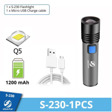 Ліхтар з USB зарядкою, кишеньковий світильник для туризму та кемпінгу, тактичний прожектор арт. 719345 Ліхтар з USB зарядкою, кишеньковий світильник для туризму та кемпінгу, тактичний прожектор арт. 719345