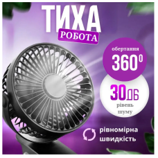 Вентилятор для дому та офісу, портативний обдувач з прищіпкою, міні охолоджувач арт. 719425